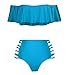 Huiyuzhi Sexy Women Off Shoulder Swimsuit Two Piece Bikini Swimwear,Dark Blue,Large