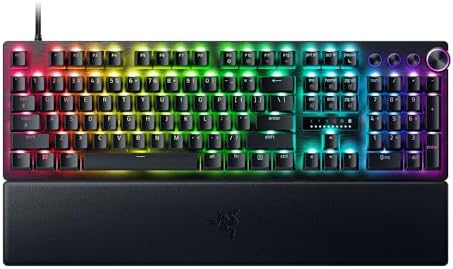 Razer Huntsman V3 Pro Esports Gaming Keyboard: Analog Optical Switches - Razer Snap Tap - Rapid Trigger - Adjustable Actuation - Media Keys & Dial - Doubleshot PBT Keycaps - Wrist Rest - Black