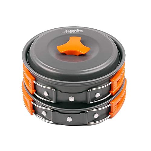 Alpha Outpost Camp Cookware Set – Hades Camp Cookware & Mess Kit – Camp Cookware – Camping Cookware Mess Kit, 3 Piece Set with Drawstring Pouch