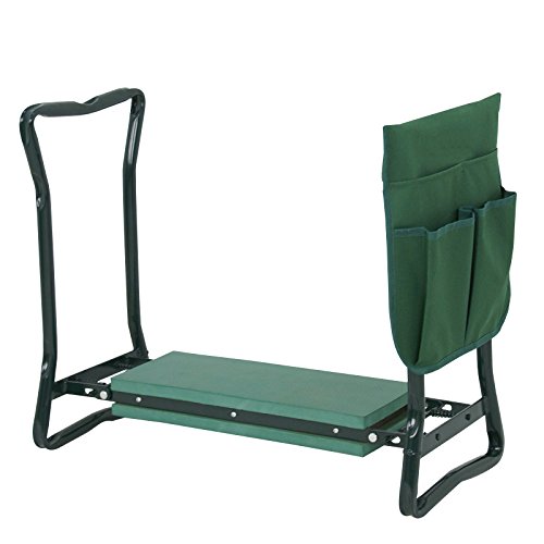 Nova Microdermabrasion Folding Garden Kneeler Seat Stool w/EVA Kneeling Pad Cushion and Tool Pouch Portable Gardening Bench Chair