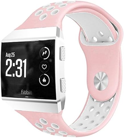 ToLuLu Large Small NK Sports Silicone Rubber Bracelet Wristband Wrist band Holes +Metal Buckle For Fitbit Ionic