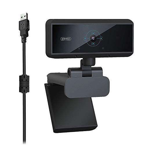 Webcam with Microphone, 5 Megapixel, Auto Focus, HD 1080P USB Webcam, Plug and Play, Web Camera for Computers PC Desktop, Webcam for Video Calling, Recording, Conferencing, Streaming, Online Courses