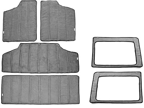 YOCTM for Jeep Wrangler JK Headliner Hardtop Insulation 4 Door 2012-2017 Rear Window and Ceiling Roof Heat Insulation Cotton Kit Car Styling Accessories (Gray)
