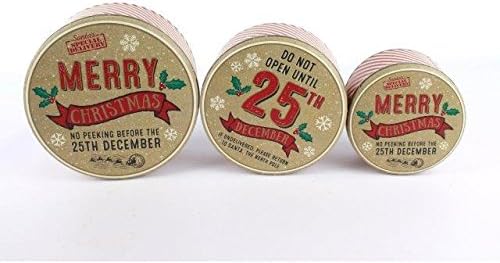 Set of 3 Christmas Vintage Retro Nesting Round Biscuit Cake Tins
