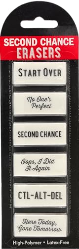 Second Chance Erasers (6 high-polymer, latex-free erasers)