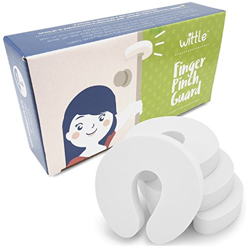 Wittle Finger Pinch Guard - 4pk. Baby Proofing Doors Made Easy with Soft Yet Durable Foam Door Stopper. Prevents Finger Pinch Injuries, Slamming Doors, and Child or Pet from Getting Locked in Room!