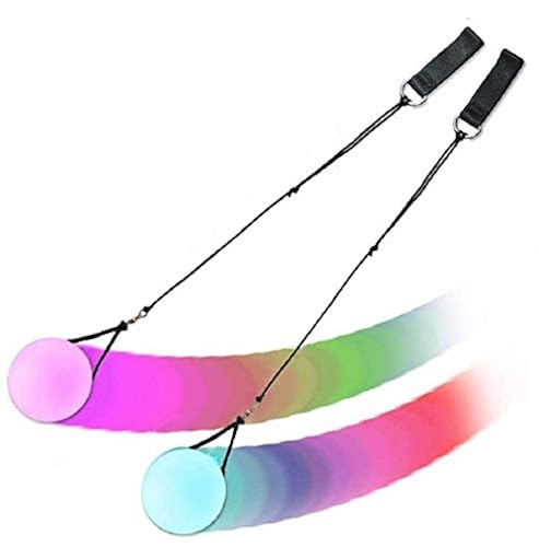 Light Up LED Modes Poi Balls Spinning Poi Toy for Beginner Professional  Juggling Thrown Ball Multi Color Spinning LED Light Up Toy in Oman