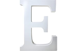 BENMACHU Wooden Letters E,8 Inch Big Wooden Alphabet Letters Unfinished Large Standing Letters Design for Wall Desk Decor,Party, Home Sign Board Decoration