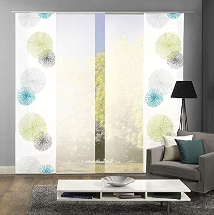 vision s 4er set schiebegardinen grasil hohe 260 cm grau halbtransparent kuche haushalt wohnen schiebevorhange entecservicesinc com