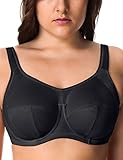 SYROKAN Women's X-back Full Support Bounce Control Plus Size Underwire Sports Bra