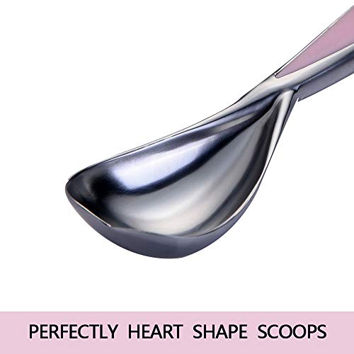MYL Ice Cream Scoop,Comfortable Easy Grip Ergonomic Handle,Scooper Professional Kitchen Tool For Cookie Dough,Ice Cream,Pies,Dishwasher Safe (Pink)