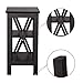 VECELO Sofa Side/End Storage Shelf X-Design Versatile Nightstands Lamp Table Living Room Bedroom Furniture,Easy Assembly, Black