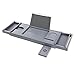 SONGMICS Bamboo Bath Tray, Luxury Extendable Tub Caddy Table with Tablet Phone Slots, Cup Holder, Bathroom Organizer, Extra Soap Holder, Gray UBCB88GY