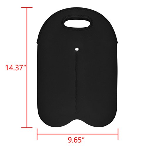 image for Linkidea Wine Travel Carrier & Cooler Bag 2-bottle Wine Carrying Tote 