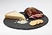 EMEMO Round Slate Cheese Board 12 Inch Cheese Tray & Serving Plate For Smoked Meats - Elegant Look & Unmatched Furniture Protection - Made Of Genuine Black Slate