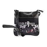 Elvis Presley Signature Product Women's Elvis Presley EV91 Top Zip Handbag,Black