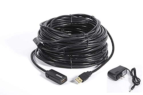 Geplink 30 Meters(100 Feet) Active USB 2.0 Extension Amplifier Cable Connect Pc with Far Away Webam/Microphone/WiFi Router Antenna/Phone Charging/Touch Screen Tv/Bluetooth Adapter/Printer