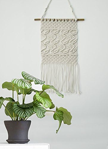 Macrame Wall Hanging - BOHO Chic Home Art Decor - Bohemian Apartment Dorm Decorative Wall Decor - Living Room Bedroom Nursery Decorations, 12.0"W x 21.0"L
