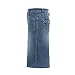 MSSHE Women's Plus Size High Waist Stretchy Pencil Denim Midi Skirt