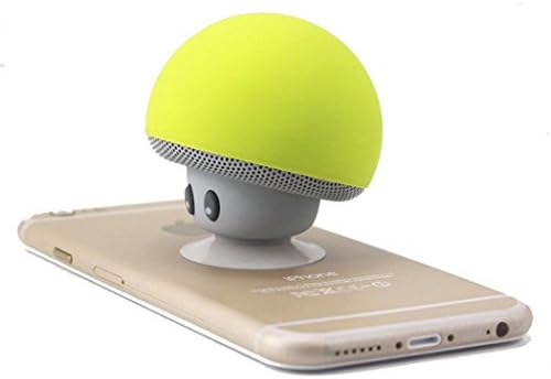 ICENN Mini Portable Wireless Bluetooth Mushroom Speaker and Cell Phone Support Holder with Suction Cup Loud Sound Compatible with Iphone Samsung Moto LG HTC Laptop Ipad Yellow