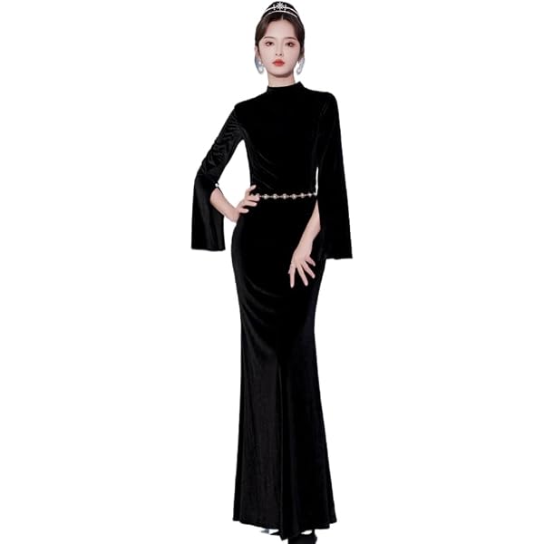 princess polly baby blue dress Zapaka Women Black Velvet Midi Cocktail Dress V-Neck Bodycon Little Black Dress with Sleeves, Black / US8