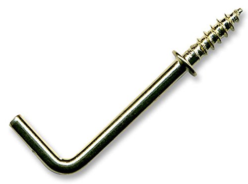 Duratool D01192 Brass Shouldered Hook, 38 mm Length, Pack of 10