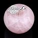 2.5 Inches Cut Rose Quartz Crystal Apple Figurine Statue with Alloy Leaf Healing Stone for Home Decoration of Banshren