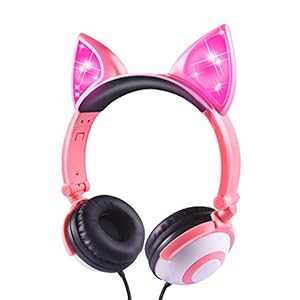 Kids-Headphones-Wired-LED-Glowing-Foldable-Adjustable-Over-Ear-Headphones-Safe-85dB-Volume-Limited-Cat-Ear-Headphones-for-KindleiPadChildrenTeensBoysGirls-Peach-1 esonstyle Kids Headphones, Wired LED Glowing Foldable Adjustable Over-Ear Headphones, Safe 85dB Volume Limited Cat Ear…