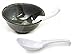 JapanBargain 2777x6, Chinese Soup Spoons Asian Korean Japanese Wonton Soba Rice Pho Ramen Noodle Spoon Notch and Hook Ladle Style Spoon Set of 6, White