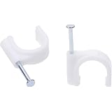 Mini Skater 100-Pack 14mm Ethernet Cable Clips With Steel Nail 1/2" Wire Clip For Large Gauge