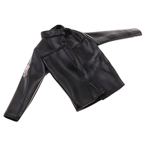 SunniMix 1/6 Scale Black PU Leather Male Jacket Coat Clothes Clothing for 12 inch Action Figures Doll Toys Accessories