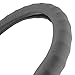 BDK SW-899-MG Genuine Leather Car Steering Wheel Cover 14.5-15 inch Medium/Gray, Easy Installation