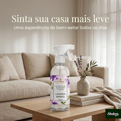 Aromatizador de Ambientes e Tecidos 500ml – Home Spray Perfumado Premium, Aroma Duradouro para Casa, Sofás, Cortinas e Roupas - Lavanda Imperio