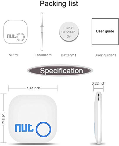 Key Finder with App for Phones- Evershop Smart Tracker Bluetooth Item Finder Car Key GPS Locator Alarm Reminder for Phone, Pets, Keychain, Wallet,Luggage (White and White)