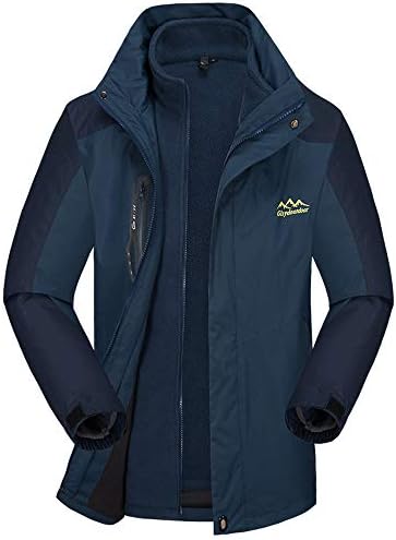Warm Outdoor Clothes Men Simayixx Windproof Jacket 2 Piece Set Three in One Outdoor Breathable Tops Plus Size