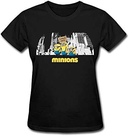 XiangXiangli Women Minions 100% Cotton Tshirts XS Black