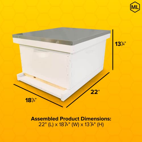 Mann Lake Complete Bee Hive Kit, Fully Assembled BeginnerFriendly Bee