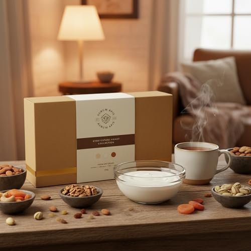 Aurum Apis Premium Honey Gift Box, Pure Kyrgyzstani Hand-Harvested | Unpasteurized | 100% Raw & Unfiltered White, Barberry & Mountain Honey | Natural Farm Fresh Wellness Support - 330g (Pack of 3)