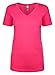 Next Level Lightweight The Ideal V-Neck T-Shirt, Large, Raspberry