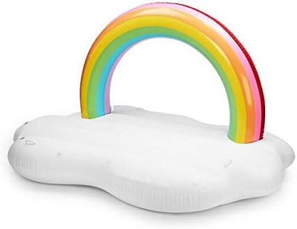 ZMVA Inflatable Rainbow Island Pool Float, Giant Inflatable Funny Pool Party Toys Outdoor Vacation Beach Loungers River Raft Lake Ride-ons for adults and kids