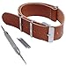 Brown 20mm Synthetic Leather Strap with Spring bar Tool and 4 Spring Bars - Barron Watch Company [BWC]