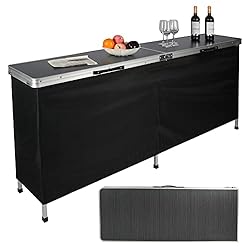 REDCAMP Extra Long Portable Bar Table, Pop-Up