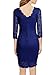 WOOSEA Elegant 3/4 Sleeve Full Flroal Lace Short Cocktail Dress