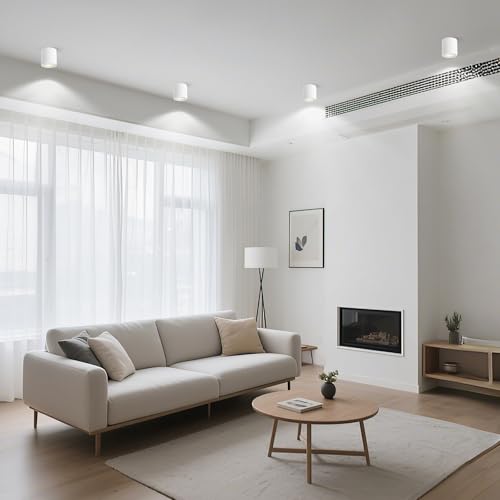 Gleonlux Ceiling Spotlight Adjustable White 6 Pcs, Ceiling Spotlights GU10 230 V, Aluminium Internal LED Downlight, Round Ceiling Spotlights, Modern Ceiling Light, with GU10 Socket