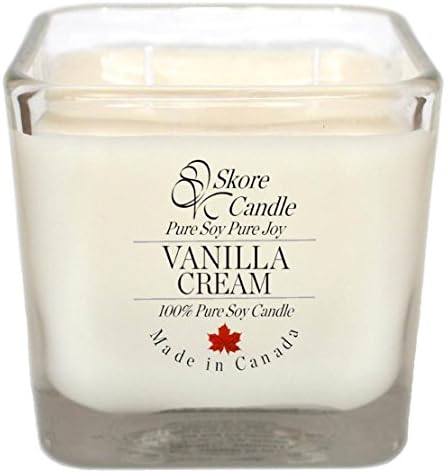 Best Scented Soy Candles - Vanilla Cream Skore Candle - 14 oz. Made with pure, natural soy wax. Best for eliminating odor in your kitchen. Invite scents into the living/dining room &amp; infuse fragrance