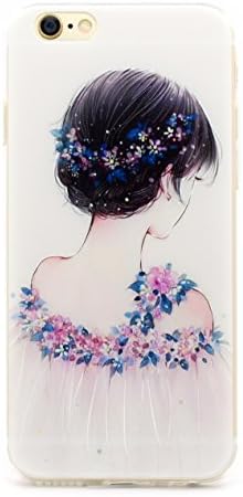 Caselegance_ iPhone 6/6s Plus 5.5" Hand Drawn Watercolor Cute Beautiful Fairy TPU Slim Fit Flexible Phone Case (Floral Girl)