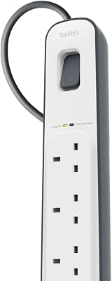 Belkin 6 Outlet Surge Protection Strip 2m Power Cord White 650 J view 6