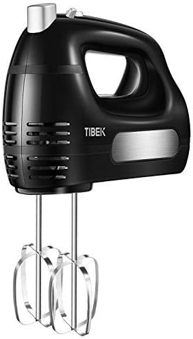 Hand Mixer 6 Speed Mode, TIBEK Hand-Held Mixer 300W with Turbo Button and 4 Stainless Steel Attachments (2 Whisks and 2 Dough Hooks), One Button Eject Design