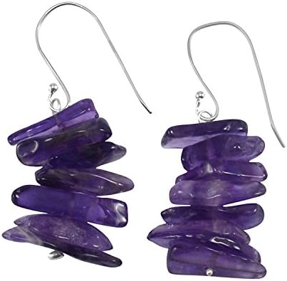 SILVESTO INDIA925 Silver with Amethyst Western Earring for Girls, Purple