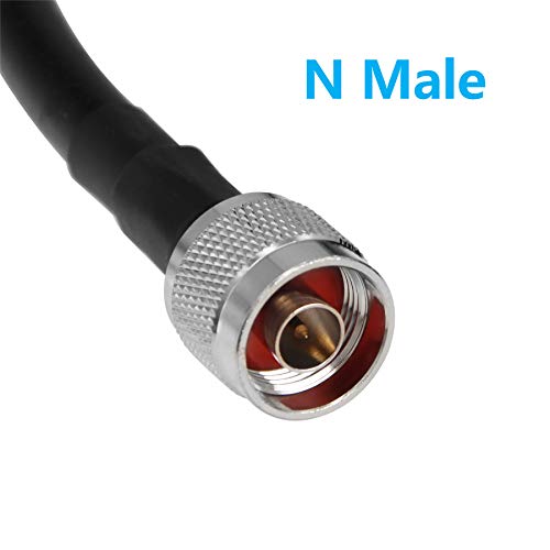 50 ft Low-Loss Coaxial Extension Cable (50 Ohm) SMA Male to N Male Connector, GEMEK Pure Copper Coax Cables for 3G/4G/5G/LTE/ADS-B/Ham/GPS/WiFi/RF Radio to Antenna or Surge Arrester Use (Not for TV)